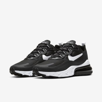 Nike Air Max 270 React - Férfi Utcai Cipő - Fekete/Fekete/Fehér